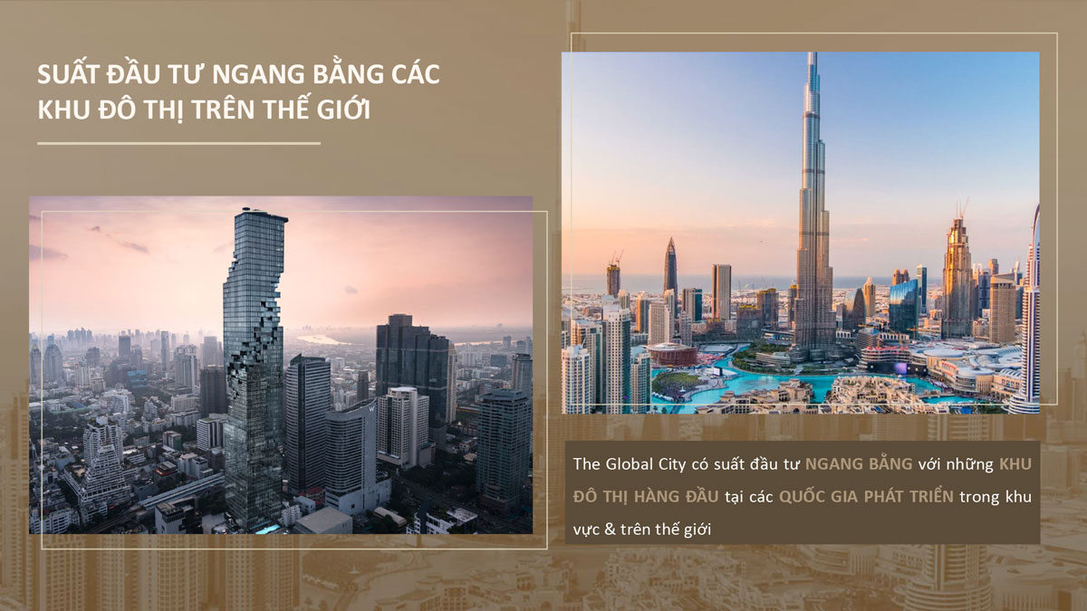 The Global City được đầu tư ngang bằng các khu Downtown hàng đầu thế giới