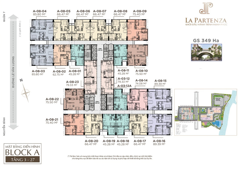 Mặt bằng Block A căn hộ La Partenza