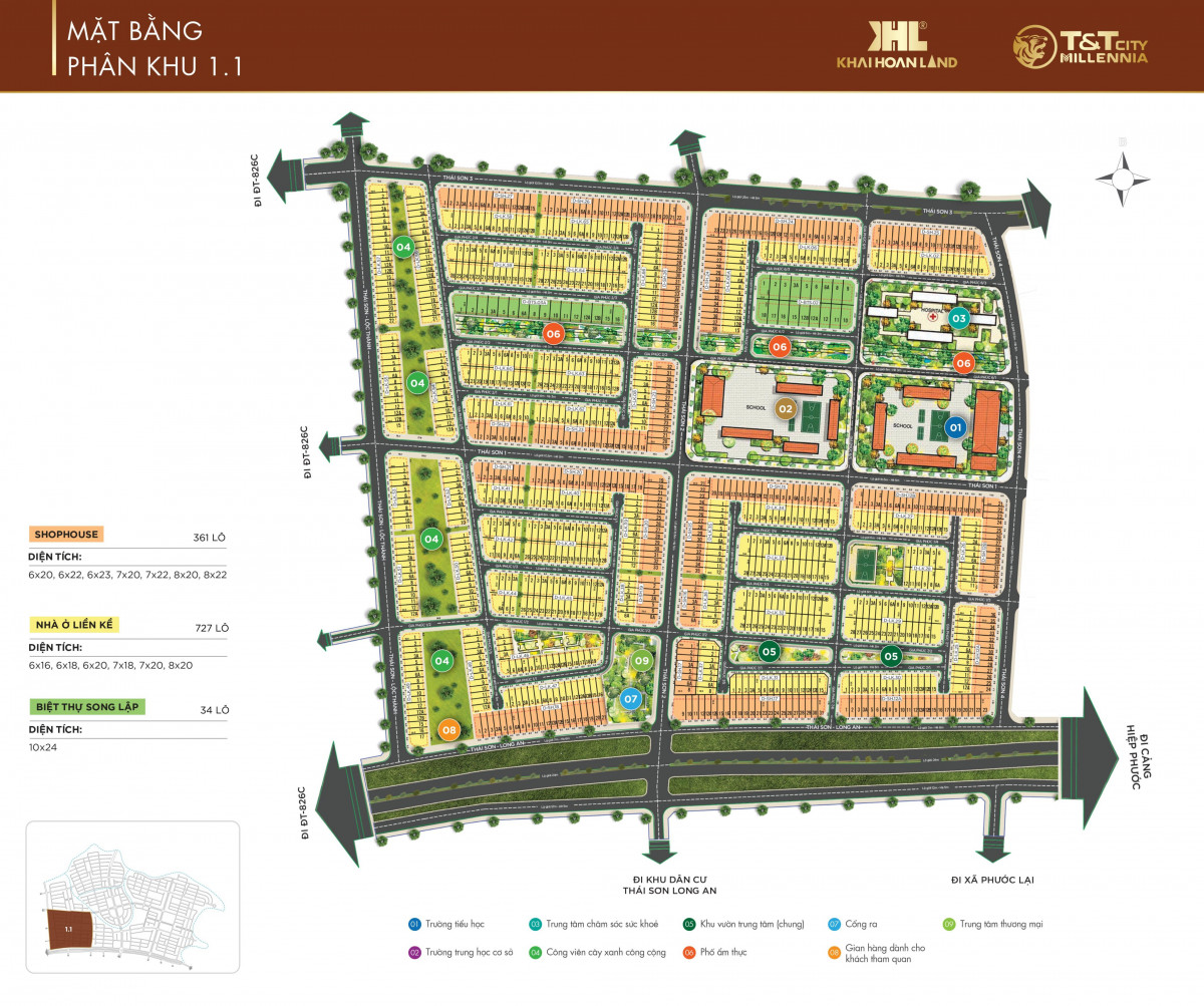 Mặt bằng phân khu mở bán đợt 1.1 dự án T&T City Millennia